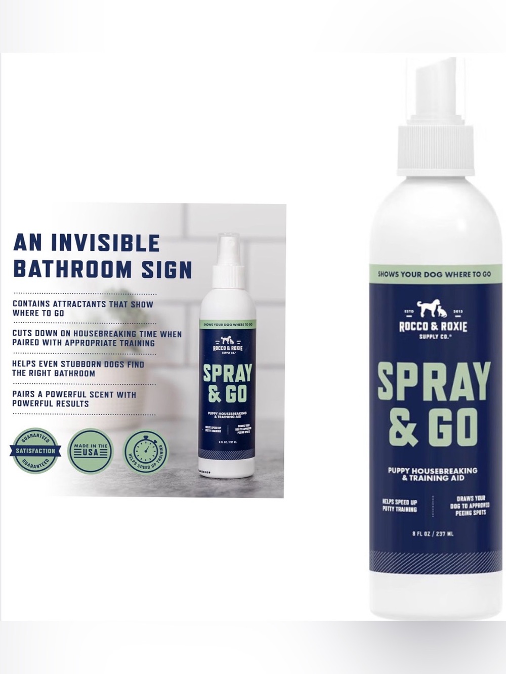 Rocco & Roxie Puppy Potty Training Go Here Spray For Dogs - Attract Dog To Pee I